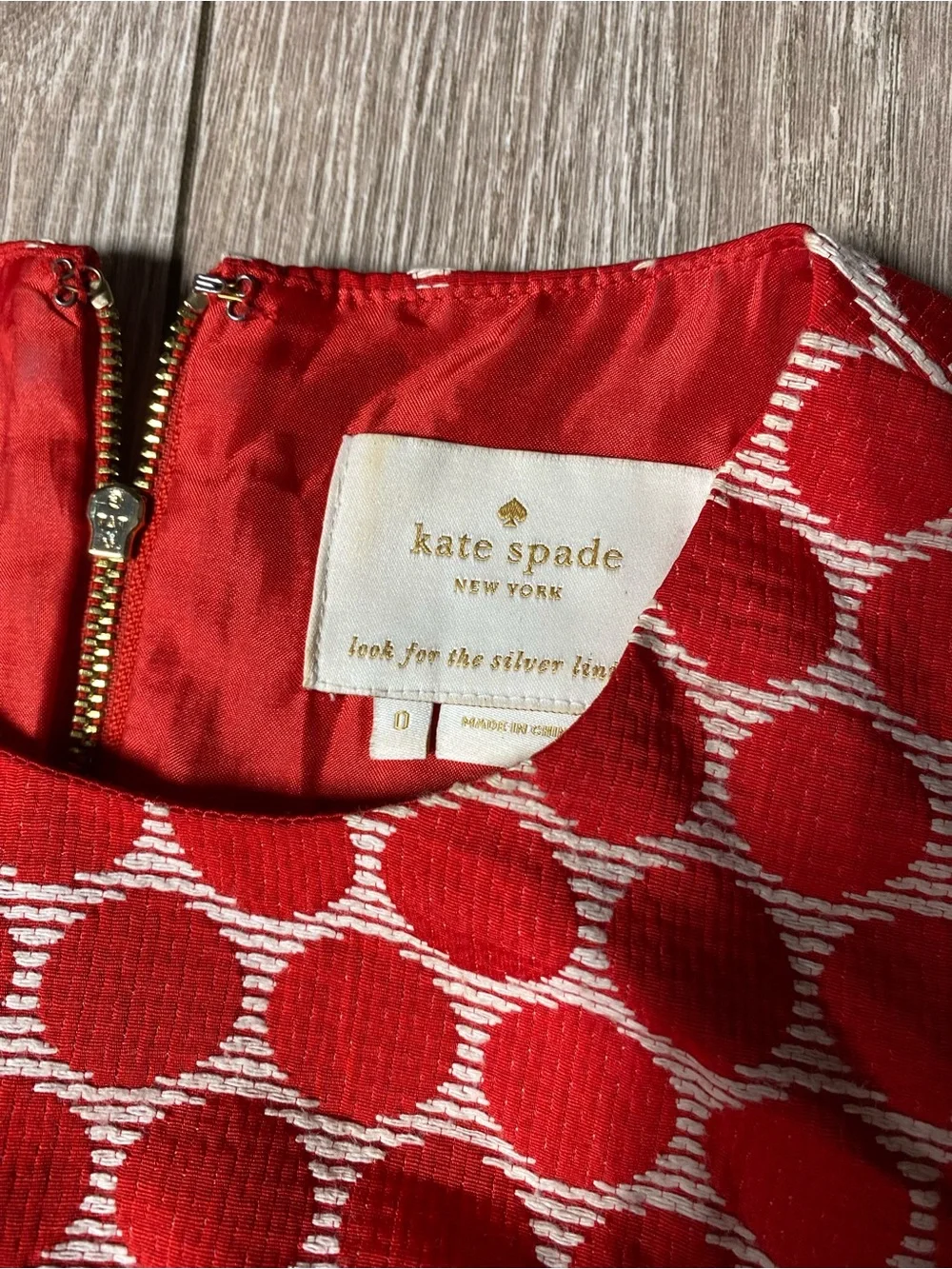 Kate Spade New York Cory Dot Jacquard Fit Flare Dress Red White Polka Dot Sz 0